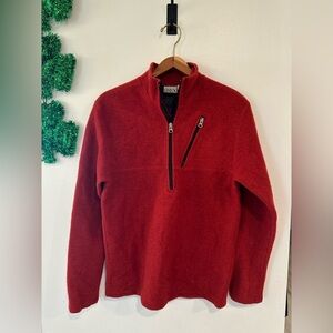 Ibex Half Zip 100% Merino Wool Jacket Women’s Size Large Red Outdoors Hiking